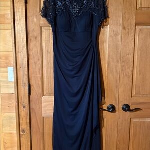 Xscape Midnight Blue Sleeve Gown
